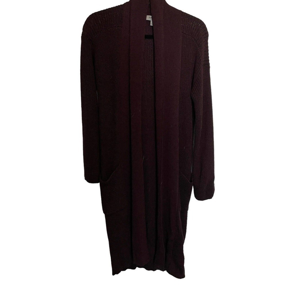 Kenneth Col;e Dustter Cardigan Open Front Long Sweater Reaction Two Tone Small